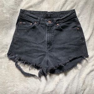 Vintage High Rise Distressed Denim Shorts